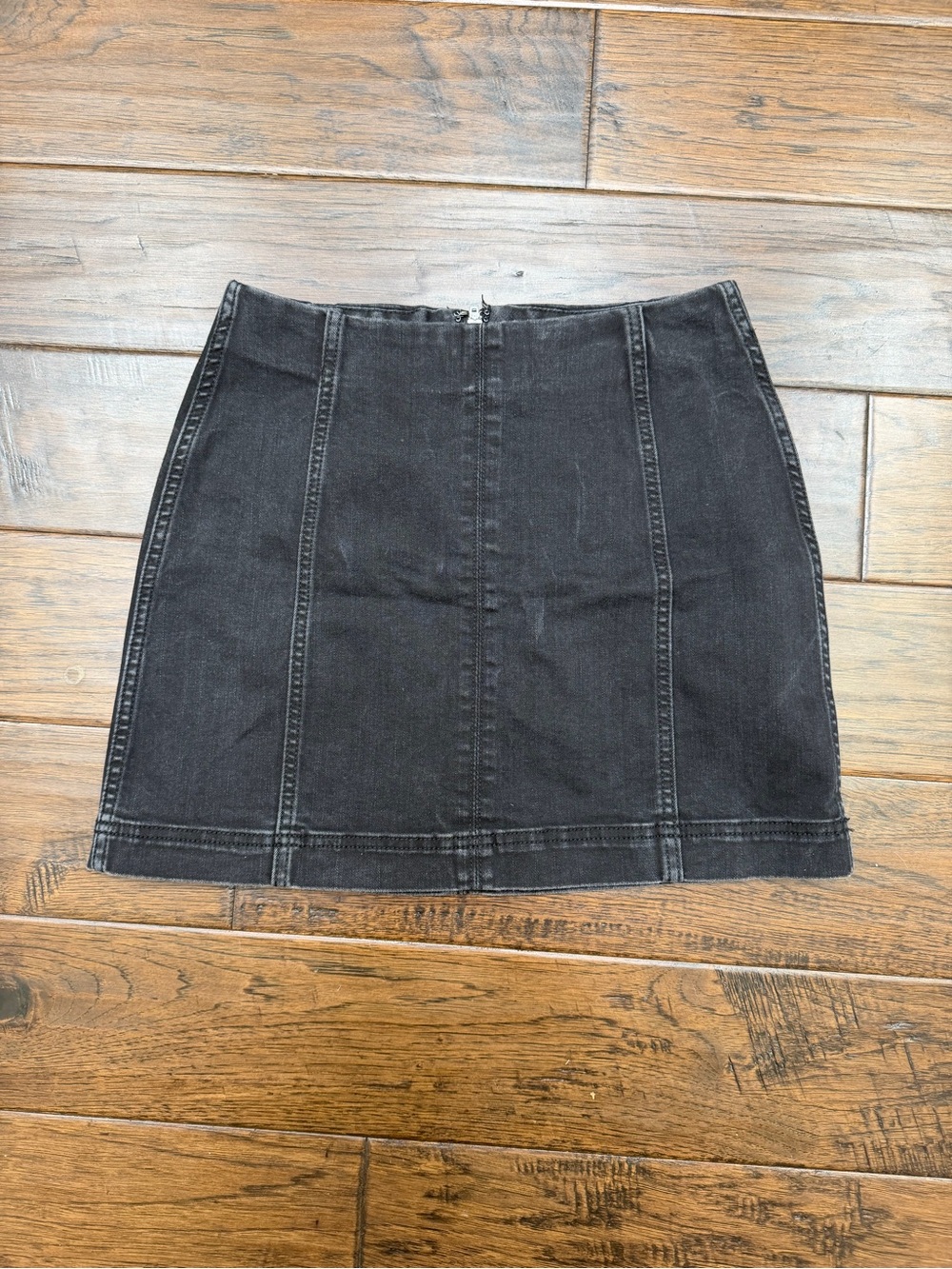 wild fable Black Denim Mini Skirt with Panel Seams